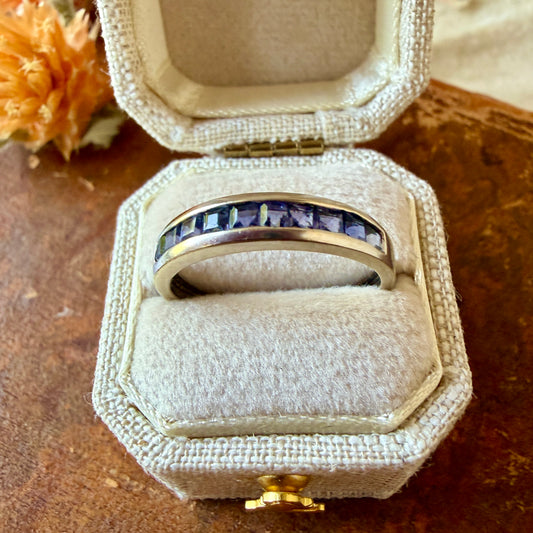 The Tuileries Ring - Vintage Solid 9K White Gold and Natural Alexandrite Ring