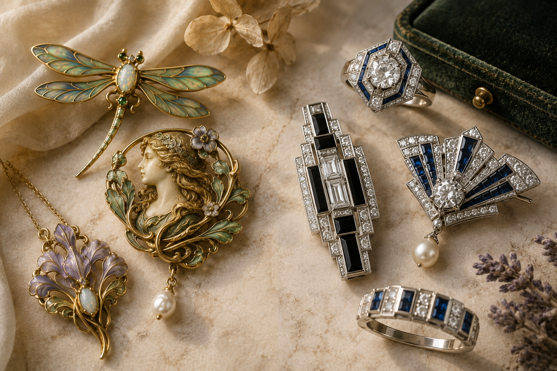 Art Nouveau vs. Art Deco Jewelry: Nature and Geometry
