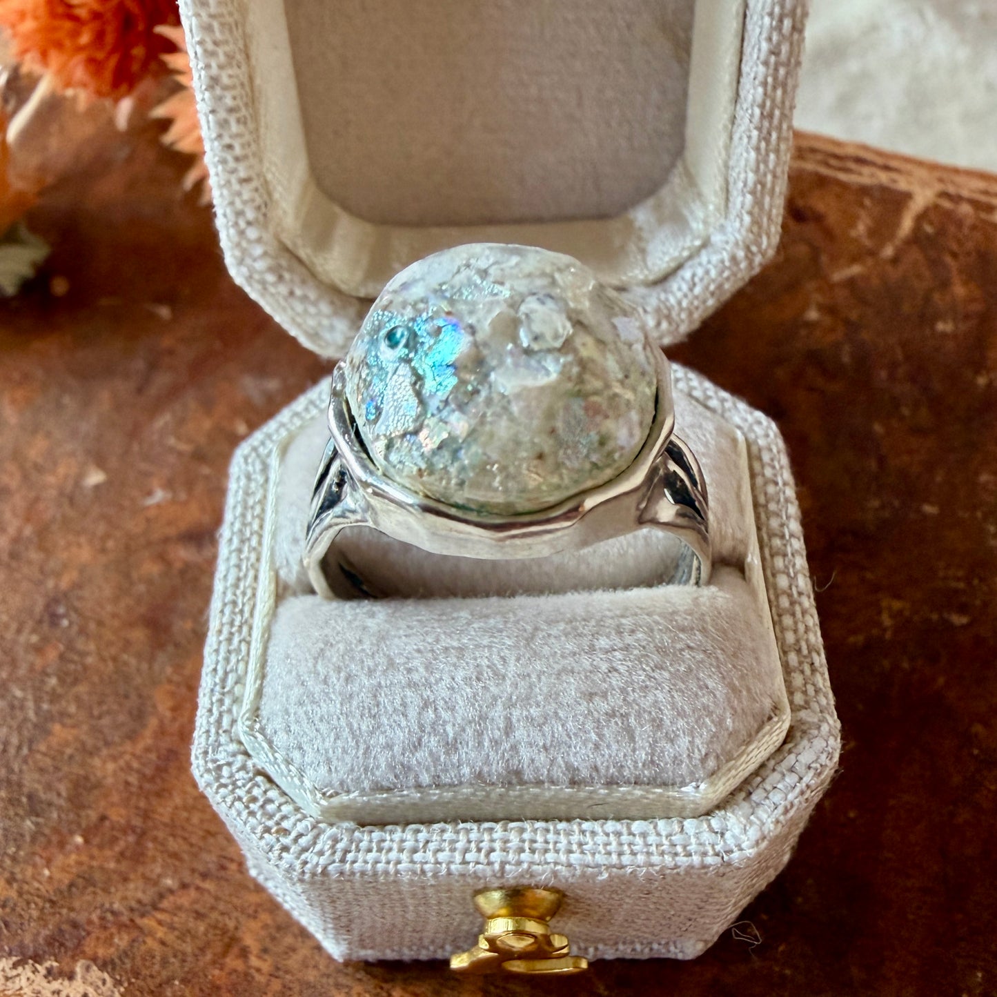 The Astra Romana Ring - Real Ancient Roman Glass set in Sterling Silver