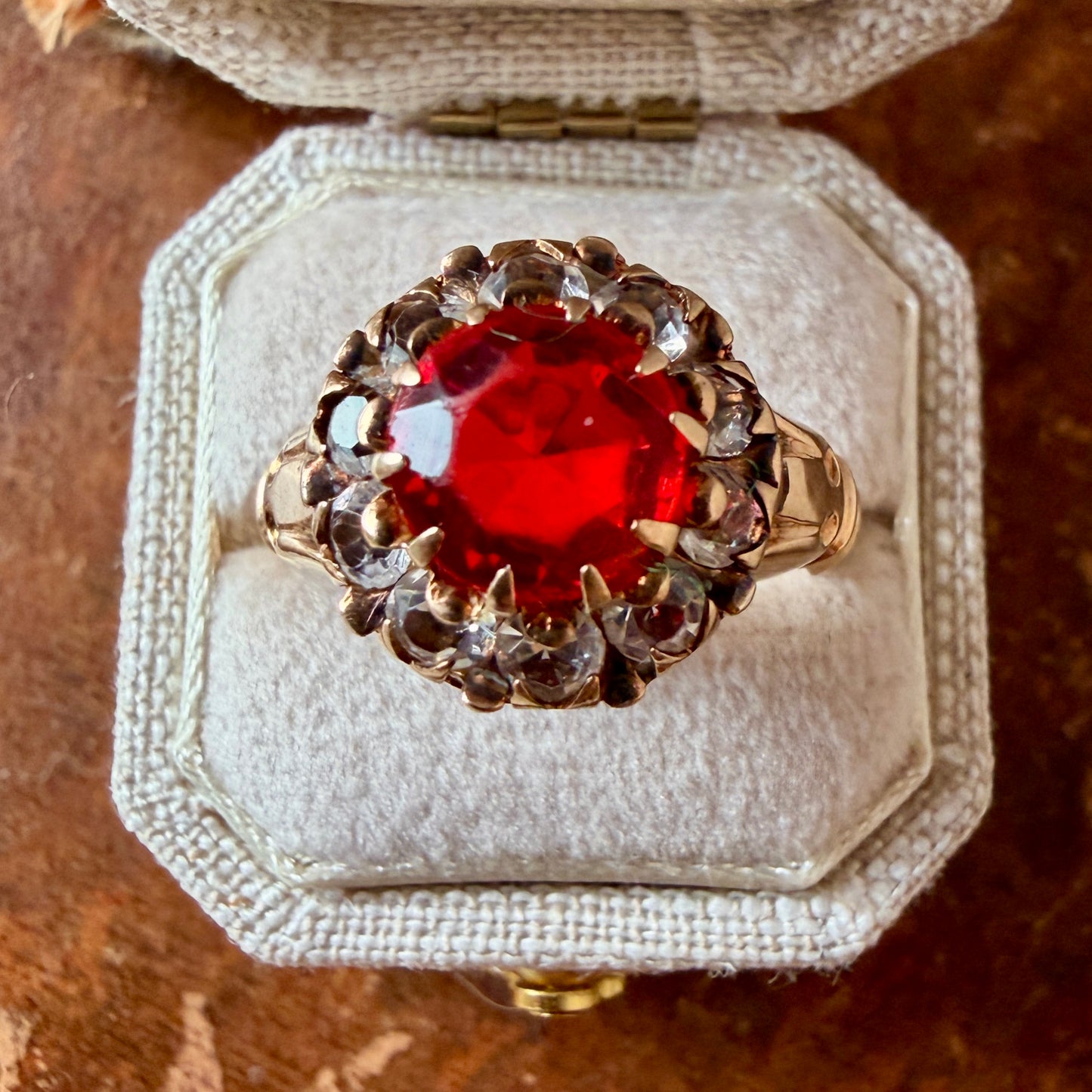 The Vie Boheme Ring - Antique Victorian Solid 10K Yellow and Paste Ring
