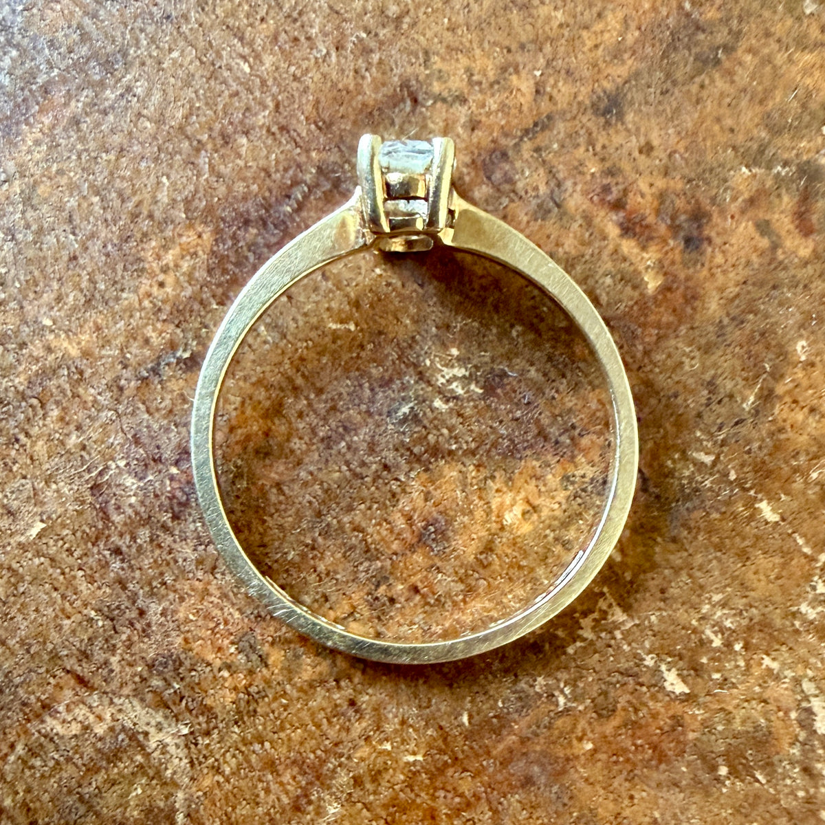 The Seraphine Ring - Vintage Solid 10K Yellow Gold and Natural White Topaz Ring