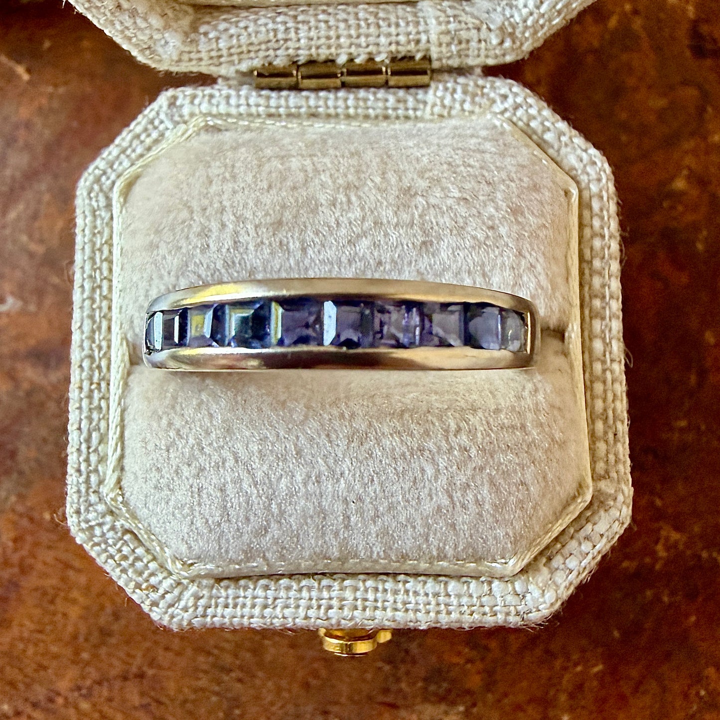 The Tuileries Ring - Vintage Solid 9K White Gold and Natural Alexandrite Ring