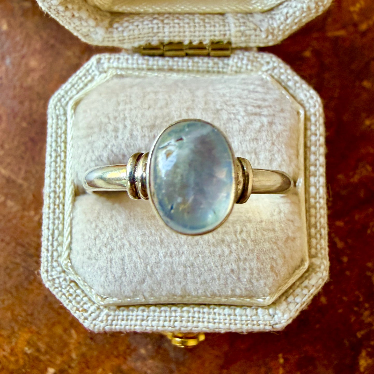 The Tengliu Ring - Vintage Sterling Silver and Natural Moonstone Ring