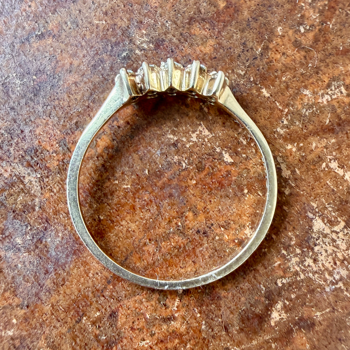 The First Frost Ring - Vintage Solid 14K and Natural Diamond Band