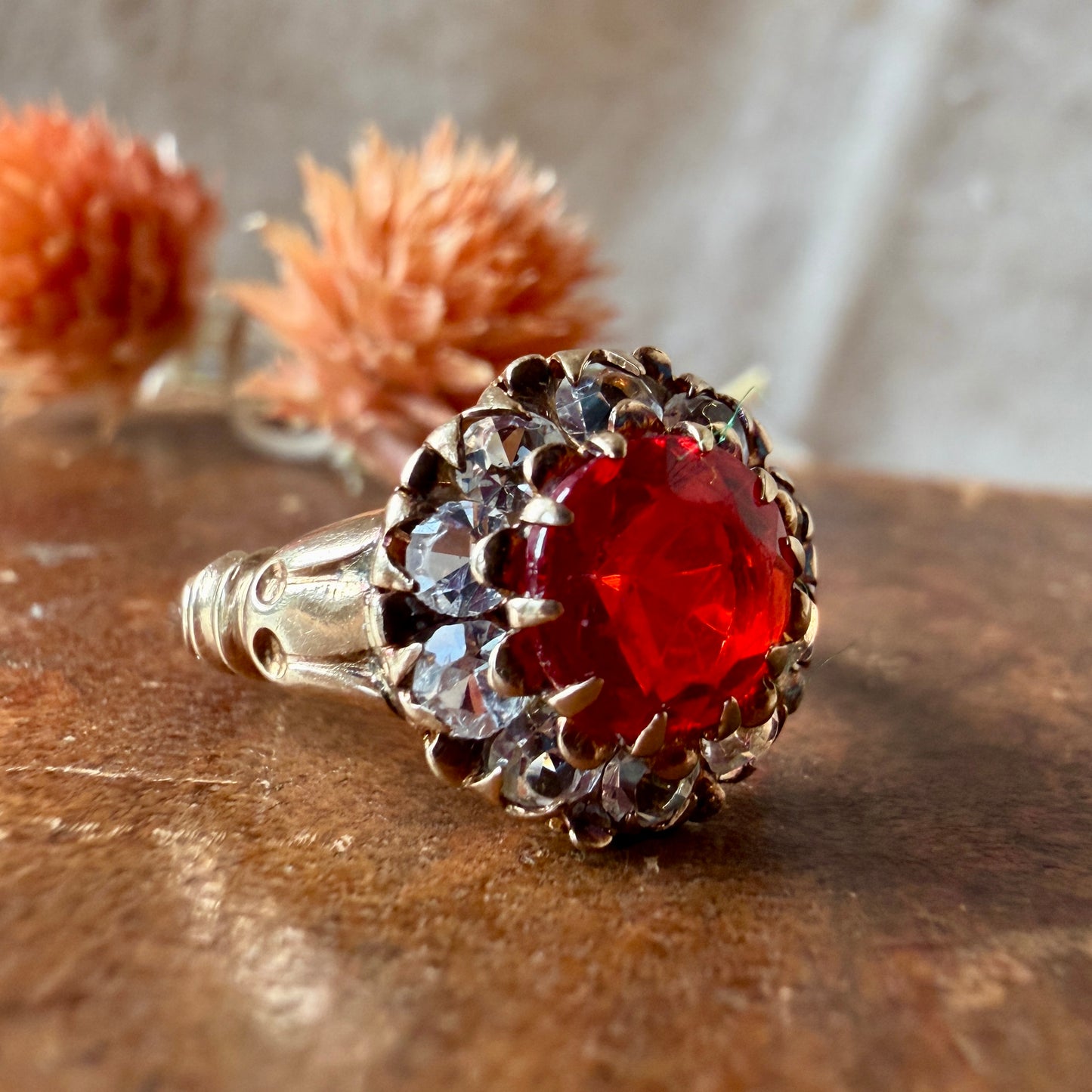 The Vie Boheme Ring - Antique Victorian Solid 10K Yellow and Paste Ring