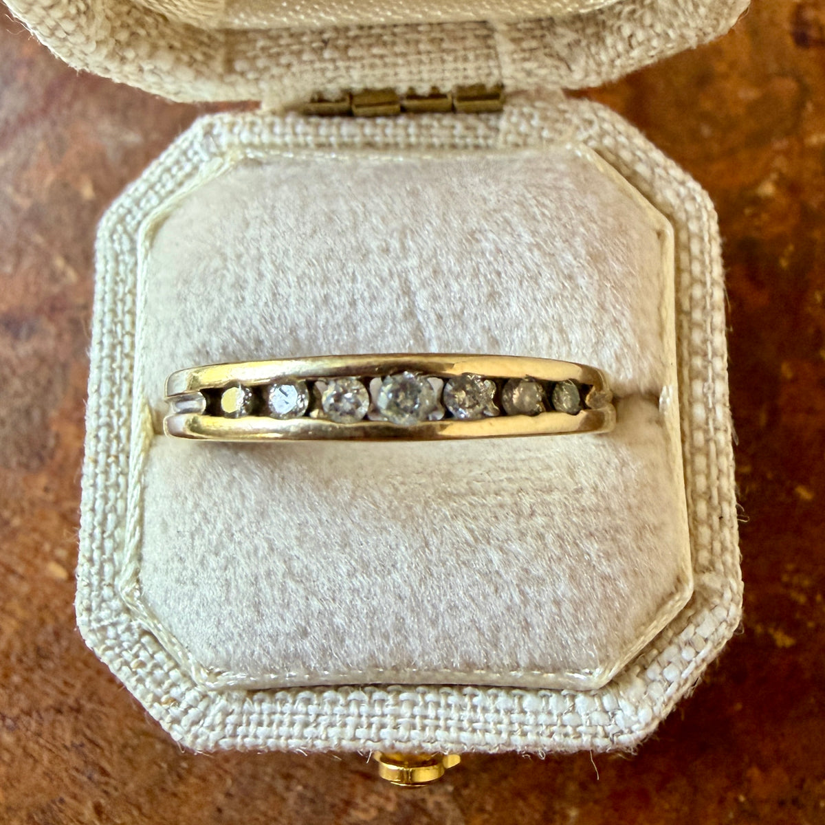 Le Givré Ring - Vintage Solid 10K Yellow Gold and Natural Diamond Band